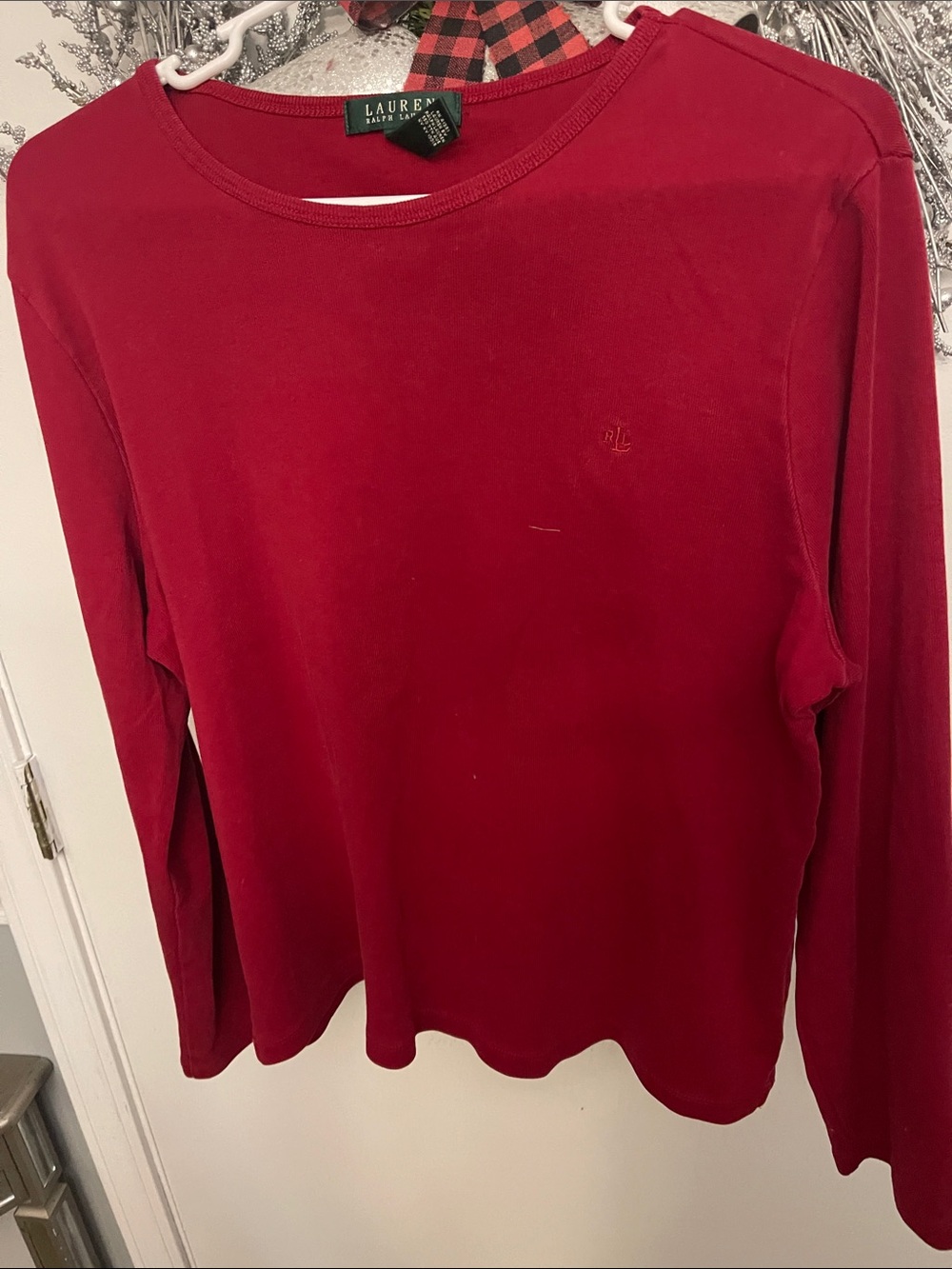 Ralph Lauren Deep Red Long Sleeve Crew Tee